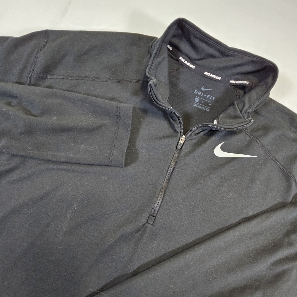 Nike Running Medium Black Silver Zip Up Pullover Dri-Fit